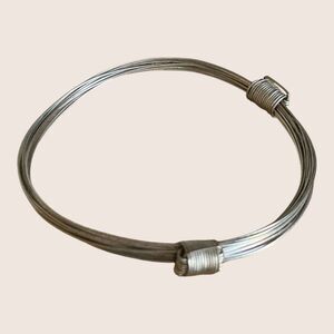 🩶 VTG "ELEPHANT HORSE HAIR" STYLE SILVER TONE BANGLE BRACELET ADJUSTABLE TO 10"